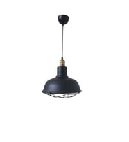 Retro Metal Siyah Dekoratif Eskitme Duylu Kafesli Siyah İçi Siyah Kafe Mutfak Avize Çap:30 cm