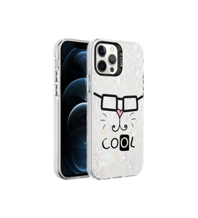 Apple iPhone 12 Pro Max Uyumlu Kılıf Mermer Desenli Zore Marbello Kapak (Beyaz)