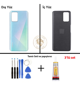 Infinix Note 8 Yeşil Uyumlu Arka Kapak + Yapıştırıcı ve Vida Seti Arka Cam Batarya Pil Kapağı