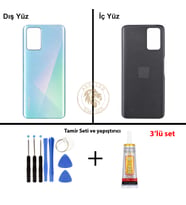 Infinix Note 8 Yeşil Uyumlu Arka Kapak + Yapıştırıcı ve Vida Seti Arka Cam Batarya Pil Kapağı