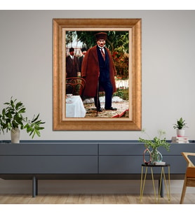 Altın Varaklı Paspartulu Çerçeveli Tablo rv702