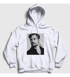 Presmono Unisex Beyaz Grayscale Henry Cavill Kapüşonlu Sweatshirt 358957tt