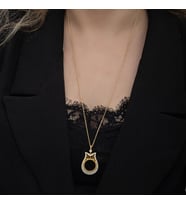 Gold Çeyrek Altın TakılabilenZirkon Taşlı 925 Ayar Gümüş Kadın Kolye