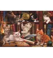 Anatolian 500 Parça Kediler ve Kitaplar Puzzle - 48x33 cm