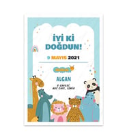 Bsa3t1019 - Doğum Günü / Baby Shower Kişiye Özel Afiş Poster (29,7×42CM)