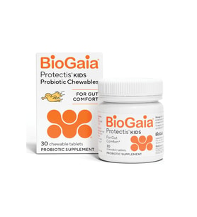 BioGaia Protectis Kids Probiotic for Ages 3+ Promotes Regularity Dairy Soy Gluten Free 30 Chewable Tablets.