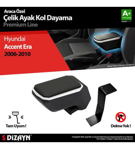 Hyundai Accent Uyumlu Era Kol Dayama Kolçak Çelik Ayaklı ABS Gri 2005-2011 A+Kalite Parça