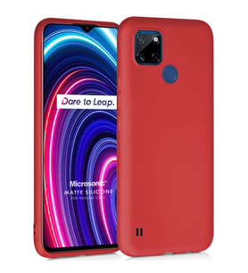 Microsonic Matte Silicone Realme C25Y Kılıf Kırmızı