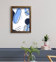 BK Gift Otel Odası Konseptli Doğal Masif Ahşap Çerçeveli Tablo 45x65cm-55