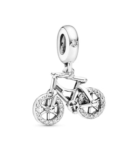 Nur Silver Sallantılı Bisiklet Gümüş Charm NUR-BL12478