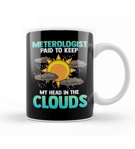 Meteorologist Cute & Funny Paid To Keep My Head In The Clouds Kupa Bardak Porselen