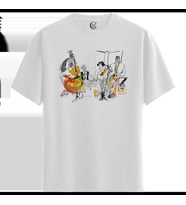 Jazz Night - %100 Pamuklu Kadın Beyaz Tişört - Premium Quality (Siyah - Beyaz)