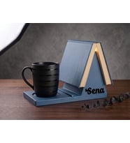 Kişiye Özel Tasarım Kitap Desteği - Masaüstü Kitap Okuma Standı & Kahve Altlığı