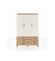Hyperion Dolap 5 Raflı 5 Çekmeceli Tek Askılı 132x44x195 Çam-Aytaşı/Çam