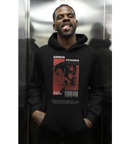 Eren Yeager Attack On Titan Baskılı Unisex Oversize Anime Karakter Hoodie