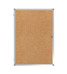Kilitli Cam İlan Panosu 60x85cm Mantar