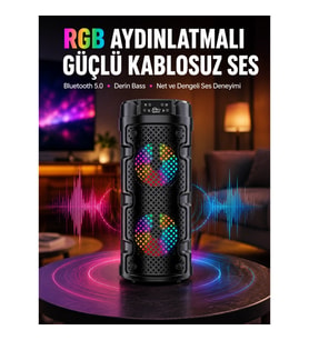 Mey İthalat® Bluetooth 5.0 Destekli Yüksek Ses Kaliteli Hoparlör Yeni Nesil