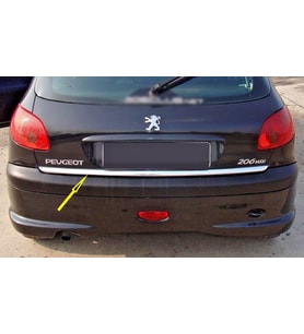 Peugeot 206 HB Formlu Krom Bagaj Alt Çıtası 2005 üzeri Paslanmaz