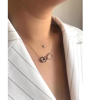 Rose Kaplama sonsuz Annem Gümüş kolye (Karışık)