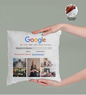 Öğretmenler Günü Hediyelik Google Tasarımlı Fotoğraflı Yastık
