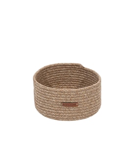 Koza Home Cesta El Yapımı Pamuklu Natural Hasır Dekoratif Sepet 25cm 9049
