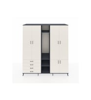 Kronos Dolap 14 Raflı 4 Çekmeceli Tek Askılı 220x59x243 Antrasit-Aytaşı/Aytaşı