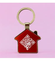 Qr Kodlu Kişiye Özel Anahtarlık (Yılbaşı Kırmızısı)