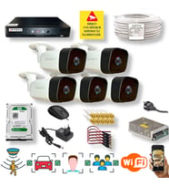 QROMAX 5 Kameralı Set - İnsan Yüz Araç Tanımalı Hareket Algılayan 5 MP SONY Lensli 36 IR Ledli 1080P FULLHD Metal Kasa Güvenlik Kamerası Seti 5236