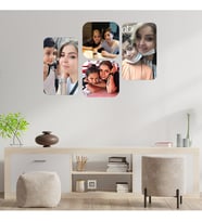 Anneler Gününe Özel Oval 4 Fotoğraflı Ahşap Tablo