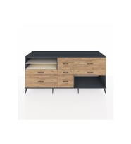 Kronos Konsol 2 Raflı 7 Çekmeceli  220x59x99 Antrasit-Aytaşı/Çam