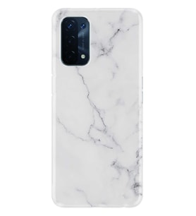 Kılıfland Oppo A74 Kılıf Silikon Resimli Kapak Beyaz Açık Mermem Stok 1293