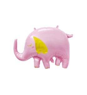 Pembe Fil Folyo Balon Gold Detaylı Fil Balon 60x84cm
