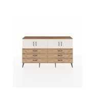 Arges Konsol 2 Raflı 6 Çekmeceli 4 Kapaklı 176x30x99 Çam-Aytaşı/Çam