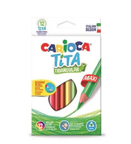 Carioca Tita Jumbo Üçgen Kuru Boya Kalemi 12'li 42791