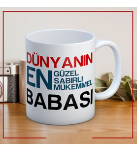 Dünyanın En Sabırlı Babası Babalar Günü Kupa Bardak Baskılı Kahve Kupa Bardak
