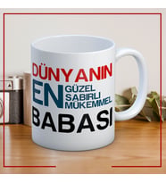 Dünyanın En Sabırlı Babası Babalar Günü Kupa Bardak Baskılı Kahve Kupa Bardak