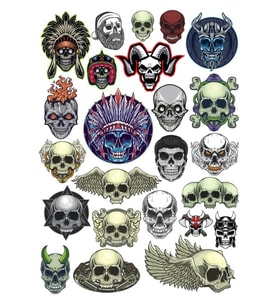 Kurukafalar Sticker Set  25 Parça Telefon, Tablet, Defter, Laptop Sticker