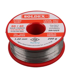 Soldex 1.00Mm Kalın 200 Gram Kalın Lehim Teli SN60 PB40