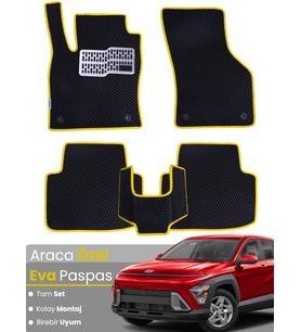 HYUNDAİ KONA (2018-2025) Uyumlu EVA Paspas Tam Set–Araca Özel,Kolay Montaj,Su Geçirmez