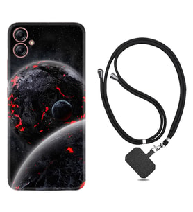 Samsung Galaxy A04E Kılıf Resimli Boyun Askılı İpli Desenli Silikon Series Dark World 1867