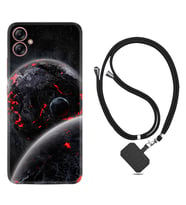 Samsung Galaxy A04E Kılıf Resimli Boyun Askılı İpli Desenli Silikon Series Dark World 1867