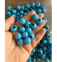 1 CM 20 ADET MAVİ İRİ DELİKLİ TAKI HOBİ BONCUK KOLYE TAKI BONCUĞU