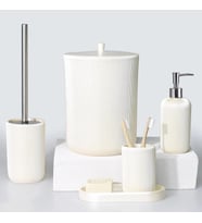 By Selim Lydia İnci 5 Parça Polyester Banyo Seti