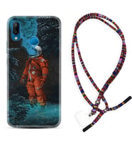 Huawei P20 Lite Mate 10 20 Lite Pro P40 Lite KılıfBoyun Asklı Rasta Silikon Astronot Smoke 1769