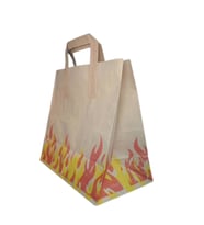 Alev Desenli Kağıt Çanta 25x28x14cm 50 ADET