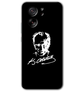 Xiaomi Mi 13T Pro Kılıf HD Desen Baskılı Arka Kapak - Atatürk Silüet İmza