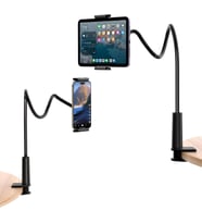 90 CM Esnek Tablet ve Telefon Tutucu Stand Akrobat Siyah 360 Derece Dönebilen Kaymaz Tutucu 14-20 cm Uyumlu