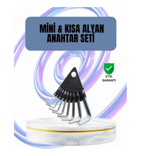 Mey İthalat® 9 Parça Alyan Anahtar Seti Altıgen Uçlu Mobilya ve Tamir İçin