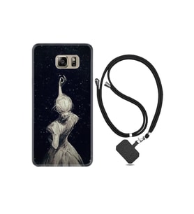 Samsung Galaxy Note 5 Kılıf Desenli Silikon Boyun Askılı Star Woman 1332