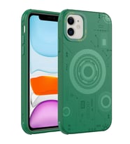 Lexroo iPhone 11 Kılıf Wireless Şarj Özellikli Desenli Hot Kılıf - Koyu Yeşil